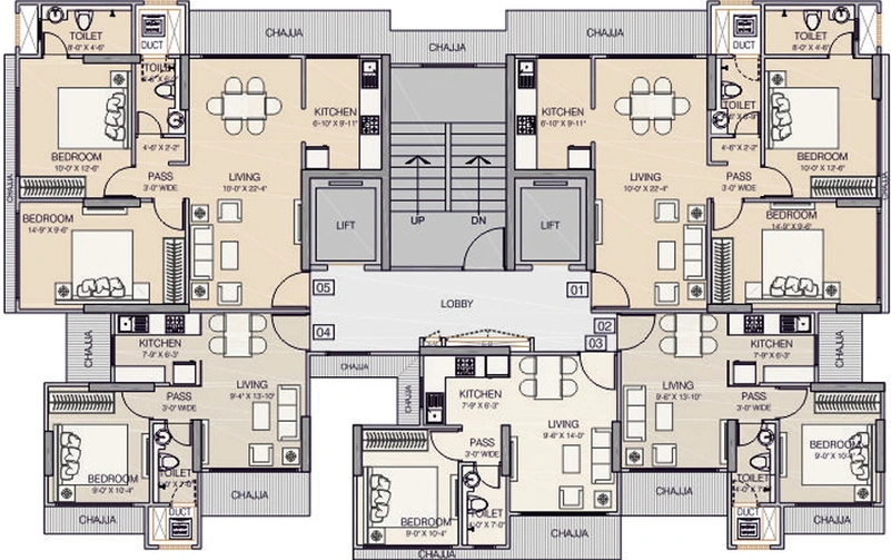 Floor Plan of Ruparel Primero in Chembur East, Mumbai - Image 42428