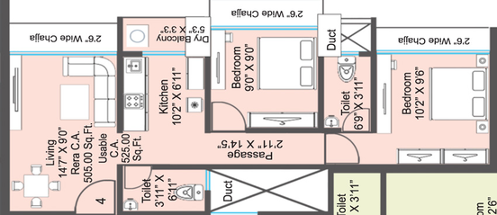 2 BHK Flat in UVK Sai Akshi in Bhandup West, Mumbai - Image 484347