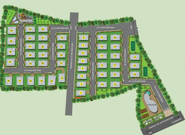 Master Plan of Shantasriram Brookwoods in Kismatpur, Hyderabad - Image 55726