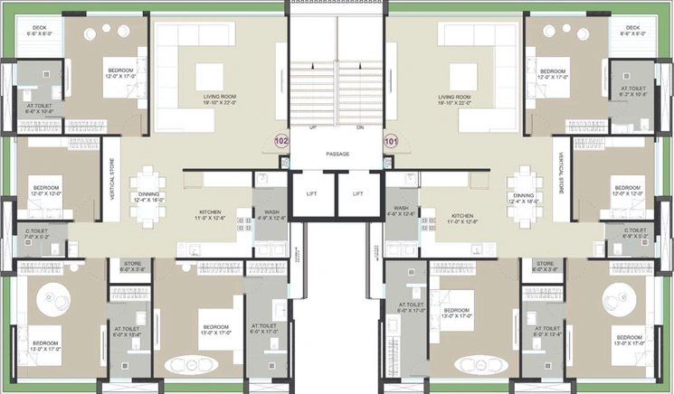 Floor Plan of White Wings Torrance in Vesu, Surat - Image 30369