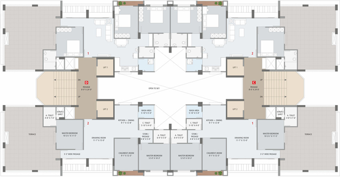 Floor Plan of Sangini Shivanta in Bhestan, Surat - Image 115610