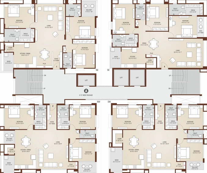 Floor Plan of Sangini Vedanta in Vesu, Surat - Image 30669