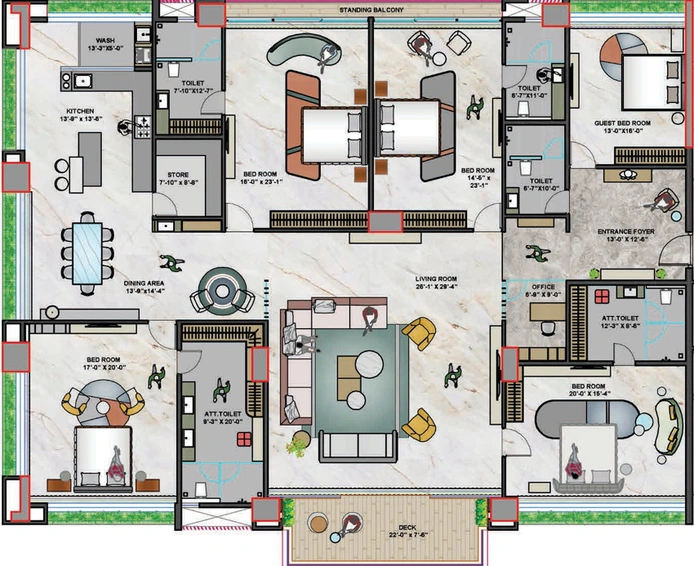 5 BHK Flat in Green Vanilla Sky in Vesu, Surat - Image 458566