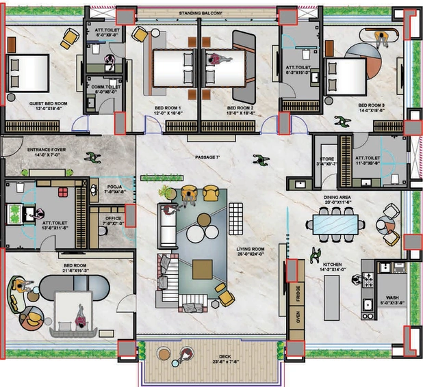 5 BHK Flat in Green Vanilla Sky in Vesu, Surat - Image 458564
