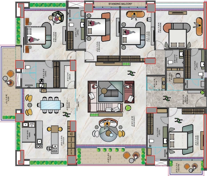5 BHK Flat in Green Vanilla Sky in Vesu, Surat - Image 458565