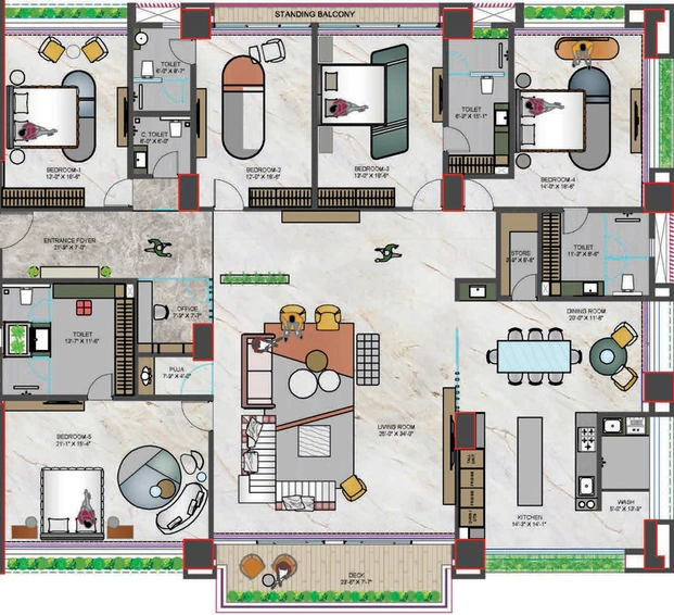 4 BHK Flat in Green Vanilla Sky in Vesu, Surat - Image 458562