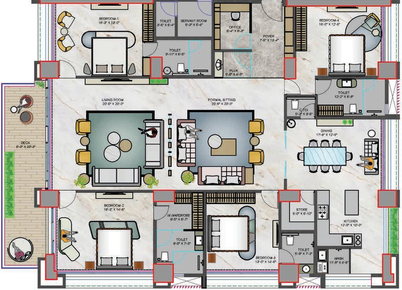 4 BHK Flat in Green Vanilla Sky in Vesu, Surat - Image 458561