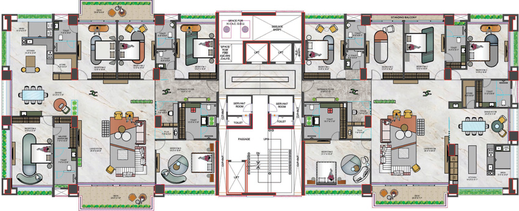 Floor Plan of Green Vanilla Sky in Vesu, Surat - Image 30868