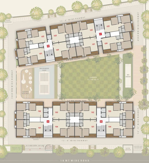 Master Plan of Jainam Grand Ultima in Vesu, Surat - Image 31023