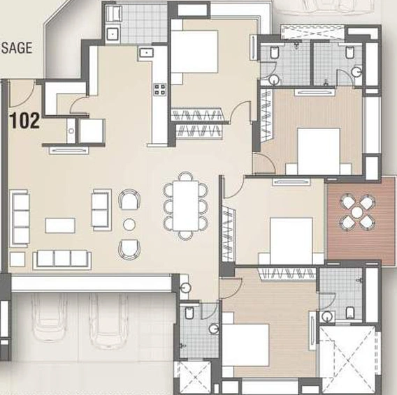 4 BHK Flat in Piramyd Platina in Pal, Surat - Image 458834
