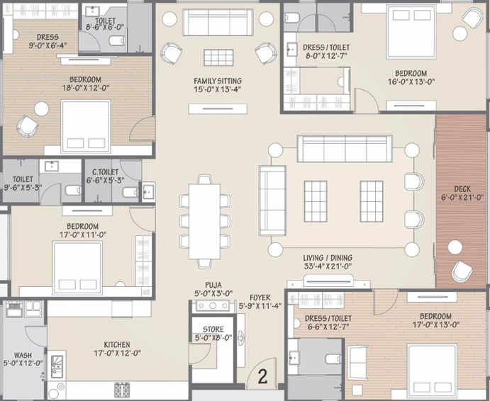 4 BHK Flat in Sangini Siddhanta in Vesu, Surat - Image 458887