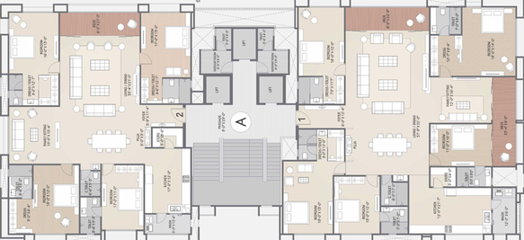 Floor Plan of Sangini Siddhanta in Vesu, Surat - Image 31188