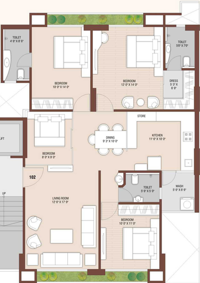 4 BHK Flat in Vama Spinoza Enclave in Althan, Surat - Image 459189