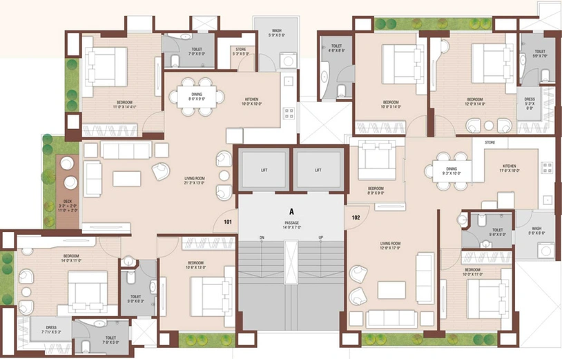 Floor Plan of Vama Spinoza Enclave in Althan, Surat - Image 31354