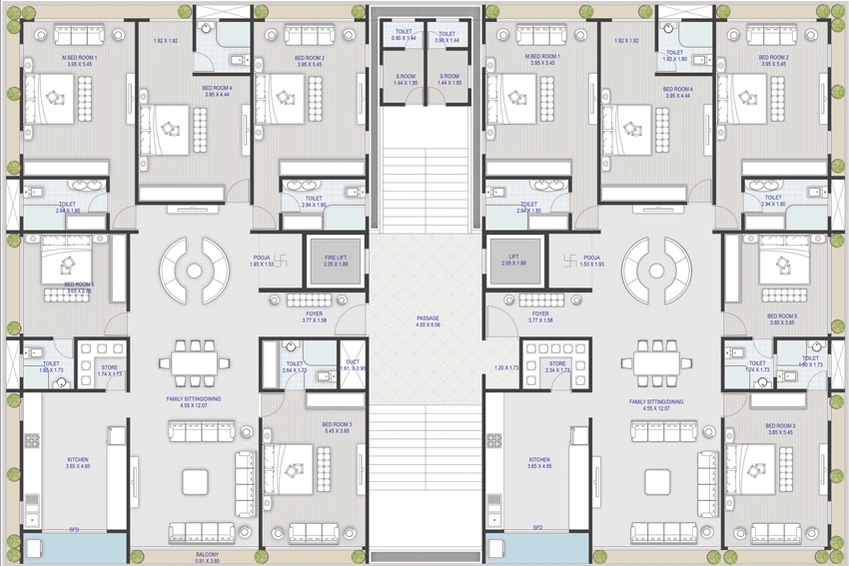 Floor Plan of Ascon Surya Green Space in Vesu, Surat - Image 31700