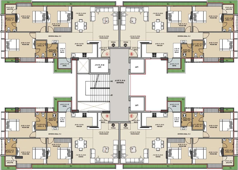 Floor Plan of Shakti Shree Palace in Katargam, Surat - Image 31909
