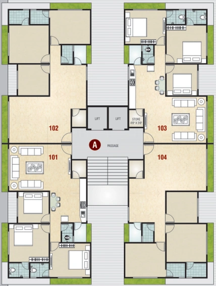 Floor Plan of Shreeji River Heaven in Sarthana Jakat Naka, Surat - Image 31947