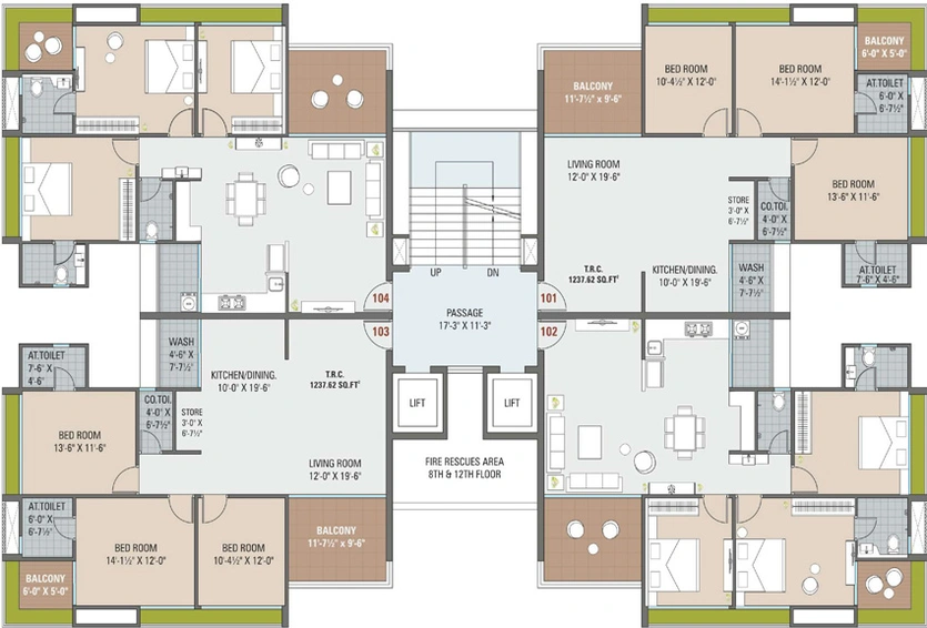 Floor Plan of Shreepad Infinia in Pal, Surat - Image 115597