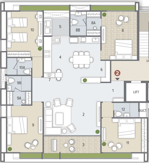 4 BHK Flat in Shreepad Park Arena in Pal Gam, Surat - Image 460257