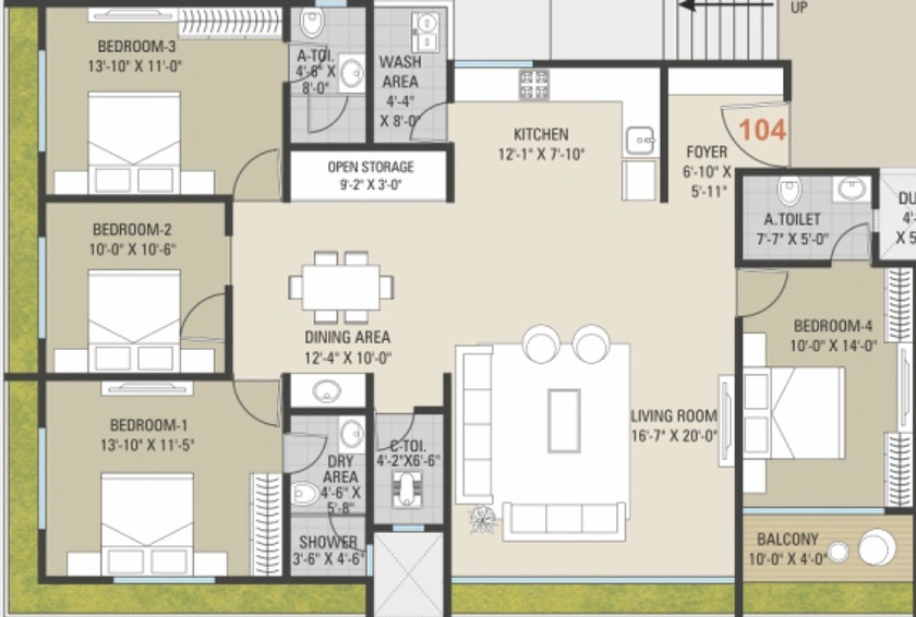 4 BHK Flat in Shukan Lifestyle in Pal Gam, Surat - Image 460454