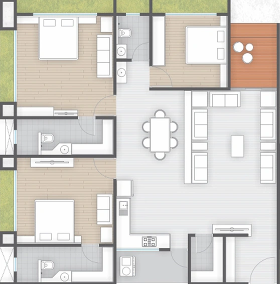 3 BHK Flat in Aagam Paramount in Vesu, Surat - Image 460592