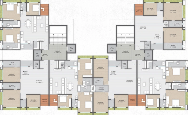 Floor Plan of Aagam Paramount in Vesu, Surat - Image 32341