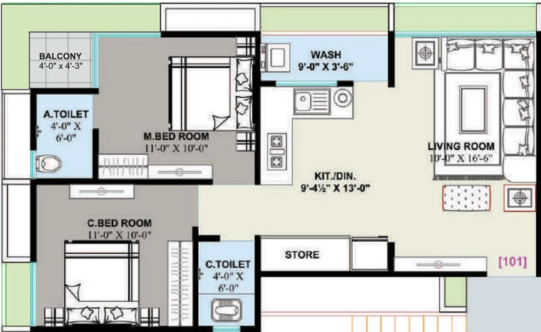 2 BHK Flat in Shivant Residency in Mota Varachha, Surat - Image 460721