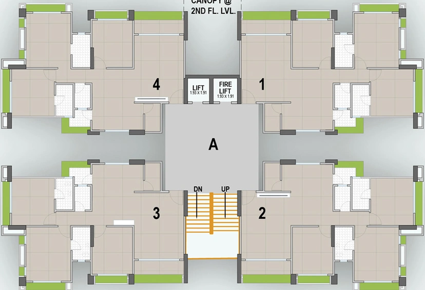 Floor Plan of Kiran Classic Towers 2 in Katargam, Surat - Image 32448