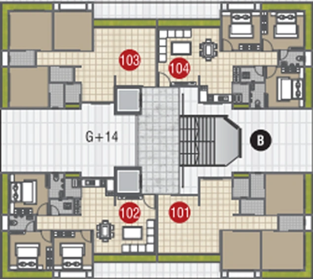Floor Plan of S S Saundarya Sky in Mota Varachha, Surat - Image 32567