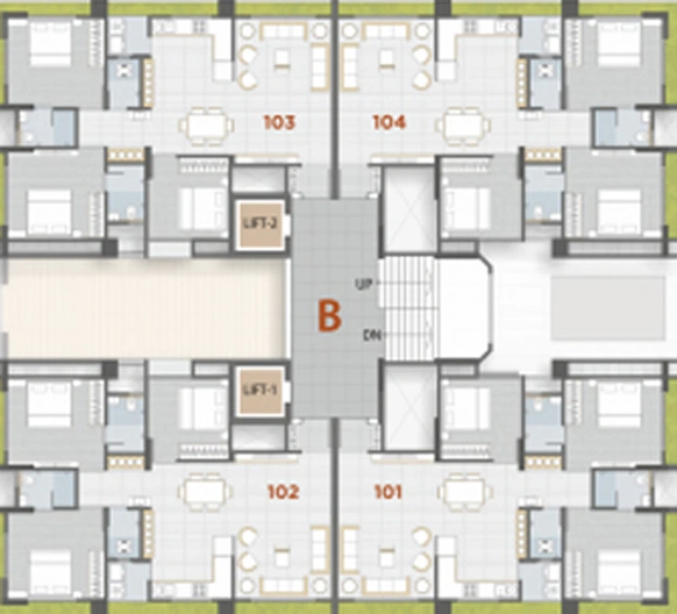 Floor Plan of United Saffron Heights in Katargam, Surat - Image 99794