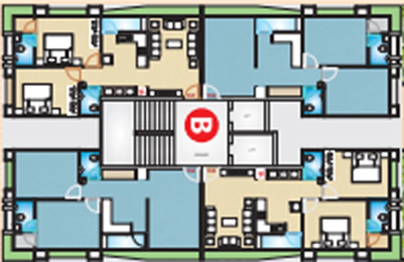 Floor Plan of Vacanza The Address in Vesu, Surat - Image 98624