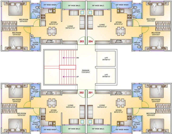 Floor Plan of Vacanza Homes in Althan, Surat - Image 32737