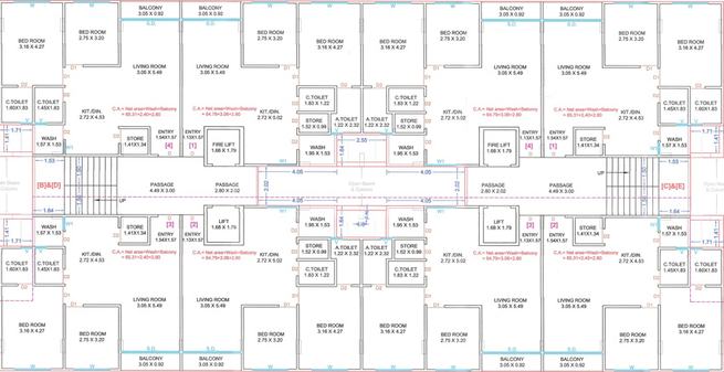 Floor Plan of Salasar Sun Sarvam in Vesu, Surat - Image 323