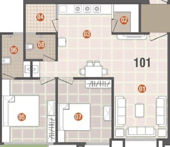 2 BHK Flat in Padam Samarth Srushti in Pal Gam, Surat - Image 158365