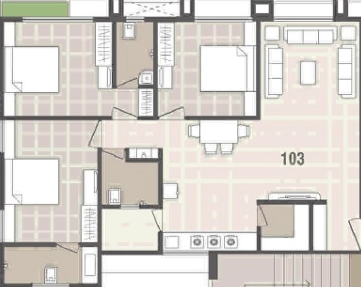 3 BHK Flat in Padam Samarth Srushti in Pal Gam, Surat - Image 158366