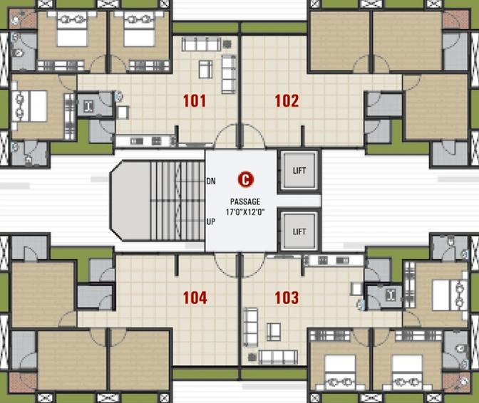 Floor Plan of Varni Heights in Nana Varachha, Surat - Image 420