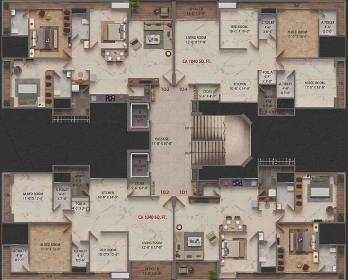 Floor Plan of Madhav Opulence in Pal, Surat - Image 352