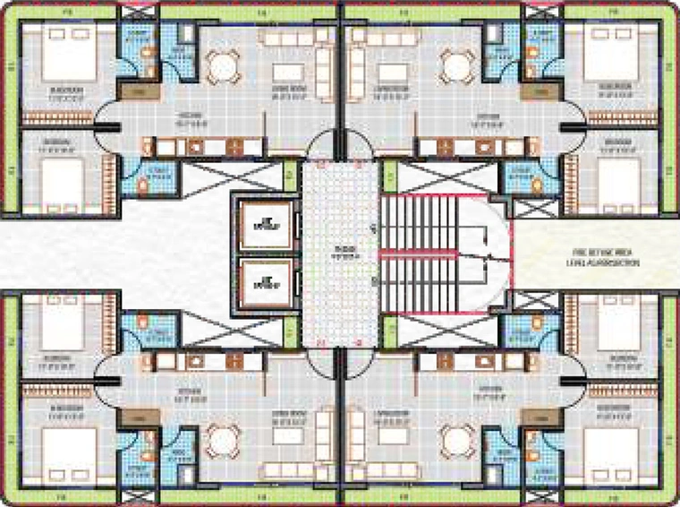 Floor Plan of Bhavyaraj Residency in Palanpur, Surat - Image 1123