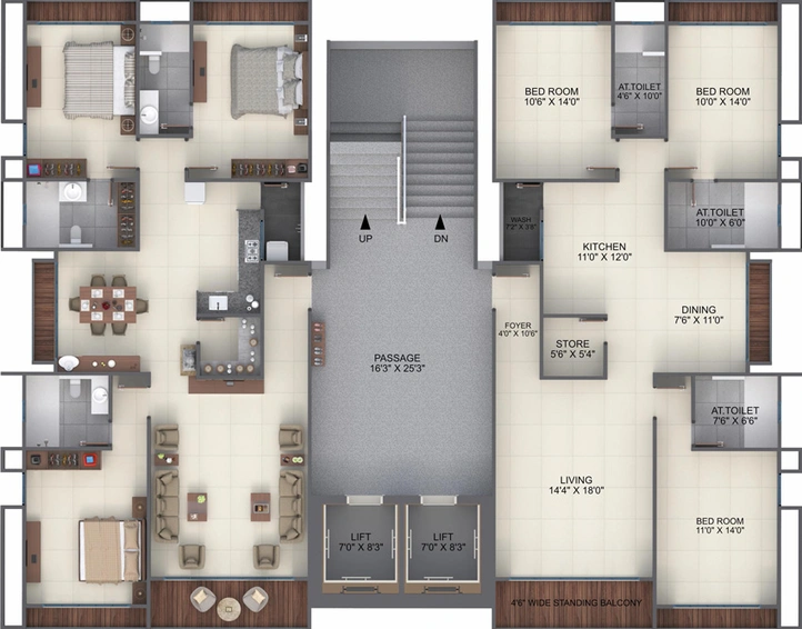 Floor Plan of Eco Grandeur in Althan, Surat - Image 378