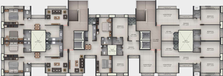 Floor Plan of Hafsa Tower in Rander, Surat - Image 32841
