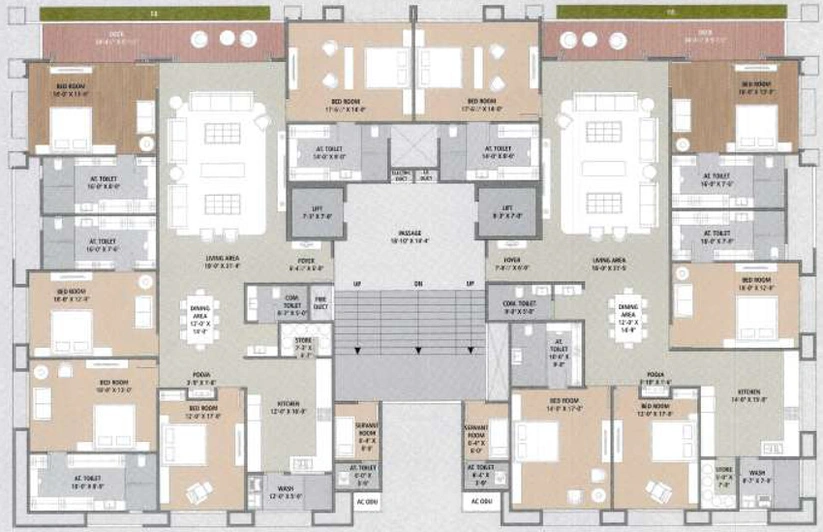 Floor Plan of Well Waves The Monolith in Vesu, Surat - Image 32906