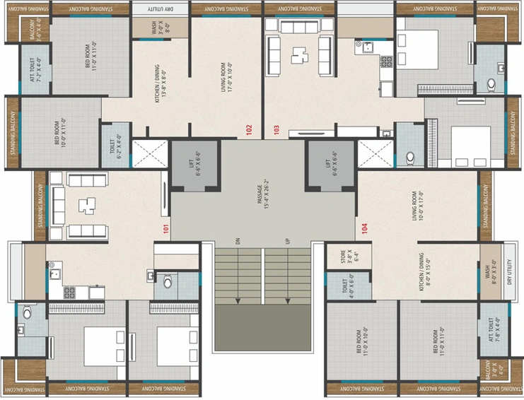 Floor Plan of Swayam Bliss in Jahangirpura, Surat - Image 32885