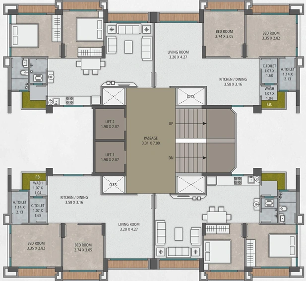 Floor Plan of Keith Kiran Rivera 2 in Bhestan, Surat - Image 99671
