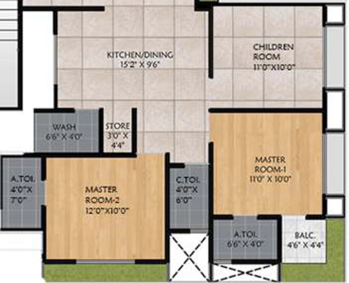 2 BHK Flat in Pioneer Belina in Bhimrad, Surat - Image 462101