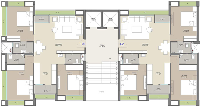 Floor Plan of Nilkanth Sparsh in Singanpor, Surat - Image 33457