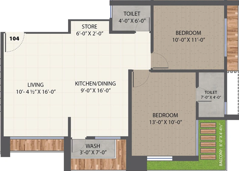 2 BHK Flat in Santvan Newon in Palanpur, Surat - Image 462389
