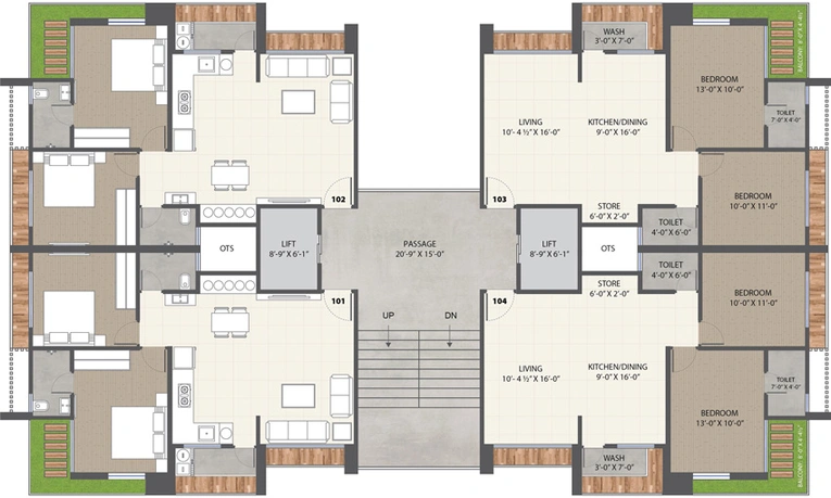 Floor Plan of Santvan Newon in Palanpur, Surat - Image 33591