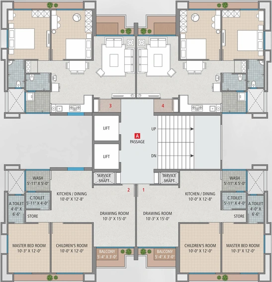 Floor Plan of Sangini Sakar in Jahangirpura, Surat - Image 33692