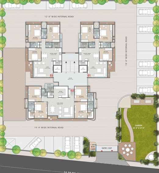 Floor Plan of Shivam The Impression in Pal, Surat - Image 33867