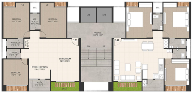 Floor Plan of Santvan Seron in Palanpur, Surat - Image 33967
